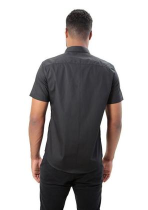 Imagem de Camisa Masculina Ixória Preta Manga Curta Slim Fit Básica