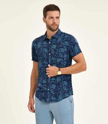 Imagem de Camisa Masculina Manga Curta Diametro Azul