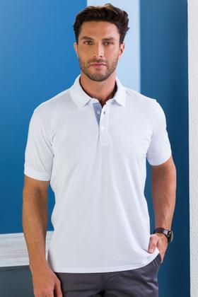 Imagem de Camisa Masculina Polo Manga Curta Piquet Branca