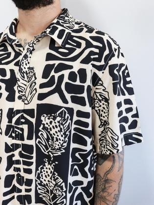 Imagem de Camisa Masculina Social Estampada Manga Curta Viscose