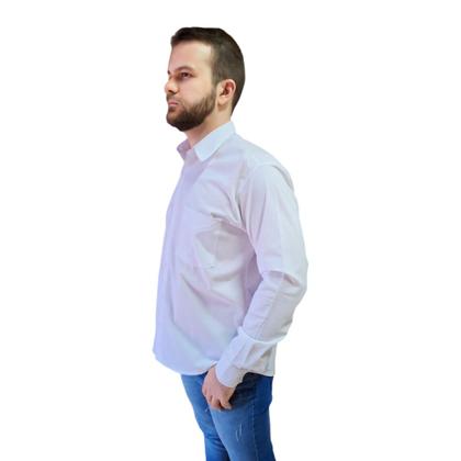 Imagem de Camisa Masculina Social Manga Longa Plus Size Com Algodão