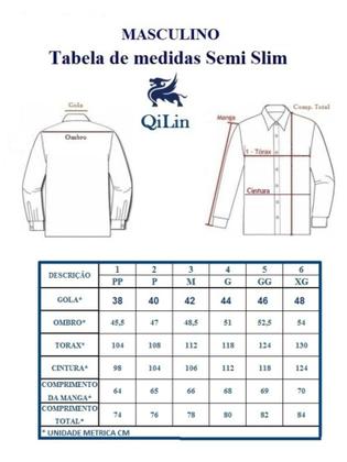 Imagem de Camisa Masculina Social QiLin Poliamida com Algodão 6536