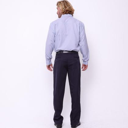 Imagem de Camisa Masculina Social Tecido Microfibra Cinza Manga Longa