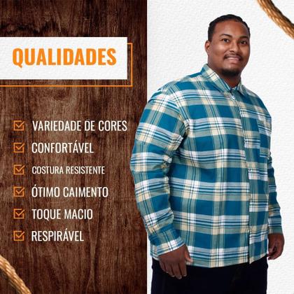 Imagem de Camisa Masculina Tradicional Rodeio Xadrez Plus Size