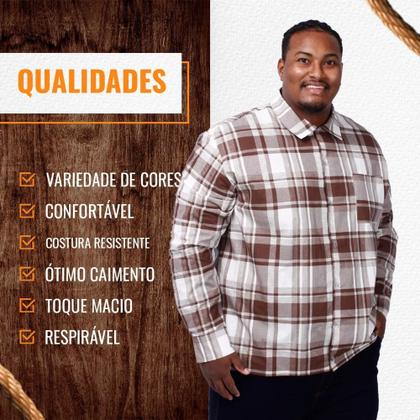 Imagem de Camisa Masculina Tradicional Rodeio Xadrez Plus Size