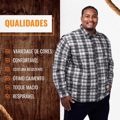 Imagem de Camisa Masculina Tradicional Rodeio Xadrez Plus Size