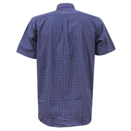 Camisa Masculina Xadrez Manga Curta Azul Marinho TXC 36957