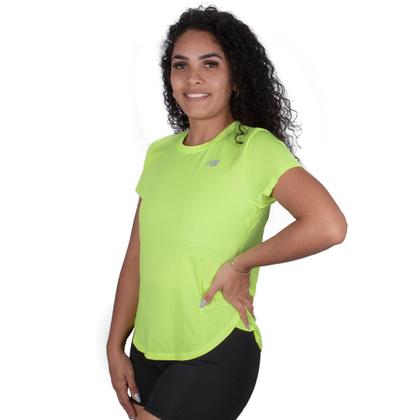Imagem de Camisa New Balance Accelerate Feminina Amarelo Neon