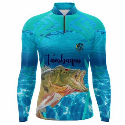 Imagem de Camisa pesca proteção solar uv fator 50 em varias estampas Camiseta de pescaria camuflada e de peixe