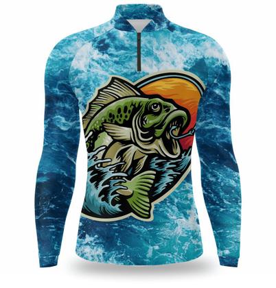 Imagem de Camisa pesca proteção solar uv fator 50 em varias estampas Camiseta de pescaria camuflada e de peixe