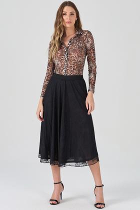 Imagem de Camisa PKS Manga Longa Tule Estampa Animal Print