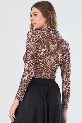 Imagem de Camisa PKS Manga Longa Tule Estampa Animal Print