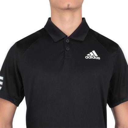 Imagem de Camisa Polo Adidas Club 3STR Preta e Branca