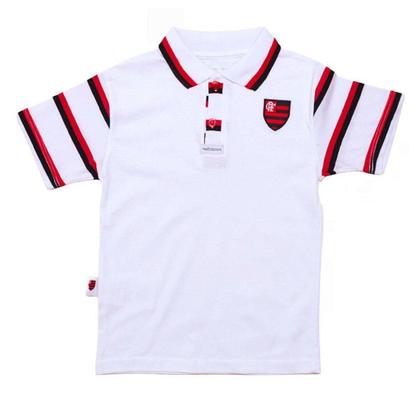 Camisa Polo Infantil Flamengo Branca Oficial Revedor Camisa de