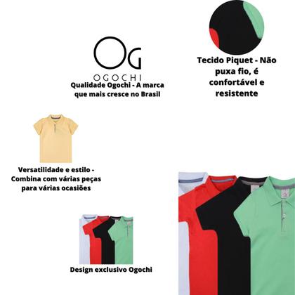 Imagem de Camisa Polo Infantil Ogochi Manga Curta Meninos Masculina