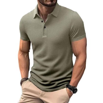 Imagem de Camisa Polo Masculina Casual De Negócios Com Estampa Floral Lisa, Respirável E Confortável Para O