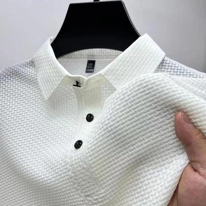 Imagem de Camisa Polo Masculina De Verão Com Manga Curta, Fresca, Respirável, Casual Para Negócios, Absorvente