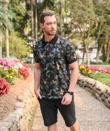 Imagem de Camisa Polo Masculina Estampada Florida Qualidade Top