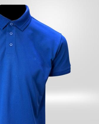 Imagem de Camisa Polo Masculina Gola Crochê Azul Royal