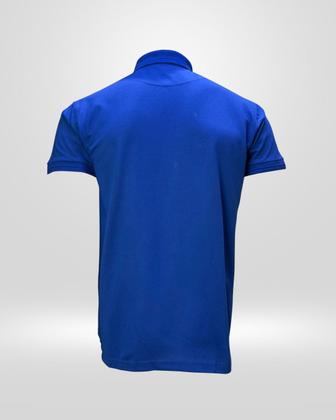 Imagem de Camisa Polo Masculina Gola Crochê Azul Royal