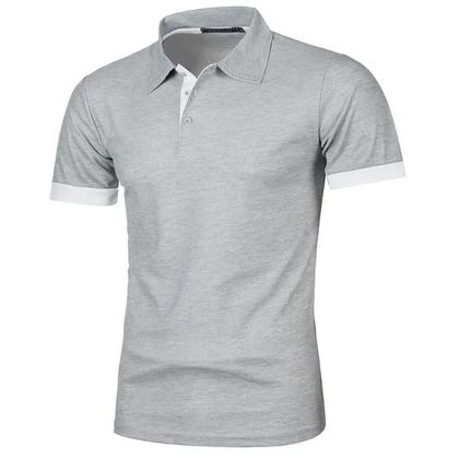 Imagem de Camisa Polo Masculina Leve de Manga Curta - Cor Sólida - Ideal para Verão e Esporte