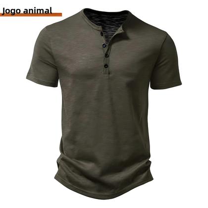 Imagem de Camisa Polo Masculina Manga Curta - Gola Henry, Casual e Esportiva