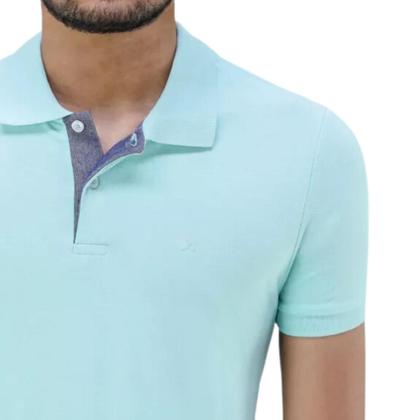 Imagem de Camisa Polo Masculina Ogochi Básica Slim Premium Azul 018