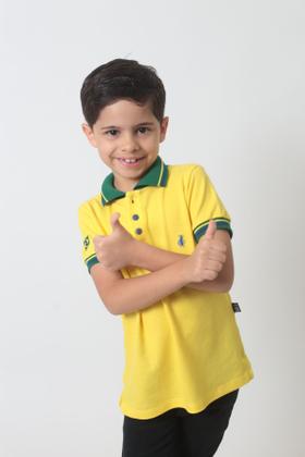 Imagem de Camisa Polo ou Body Polo Infantil Amarela Canarinho