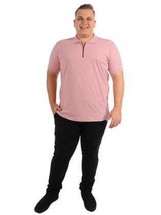 Imagem de Camisa Polo Plus Size Masculina Anistia com Zíper e Punho Rosa