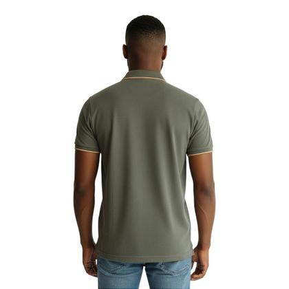Imagem de Camisa Polo Reserva Enxuto Novo Friso Masculino Verde Musgo