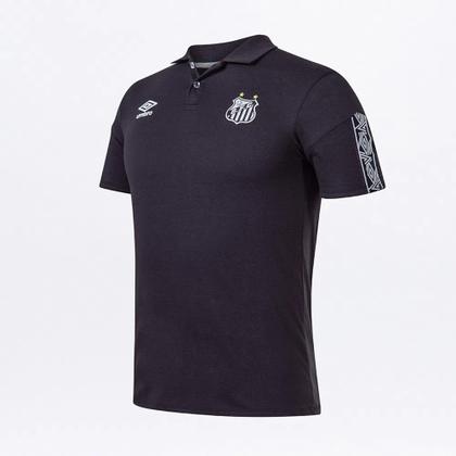 Imagem de Camisa Polo Santos Viagem 20/21 Umbro Masculina - Preto