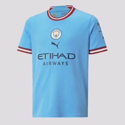 Camisa Puma Manchester City Home 2023 Juvenil 9 Haaland - Camisa