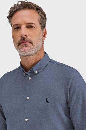 Imagem de Camisa Reserva ML Oxford Color Azul Marinho - Cor Azul marinho - Tamanho L/G