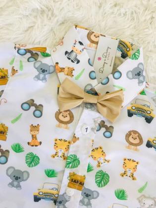 Imagem de Camisa Safari Animais Baby Menino Social Festa Bichinhos