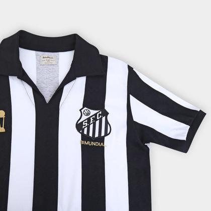 Imagem de Camisa Santos 1963 Bi Mundial Listrada Retrômania Masculina
