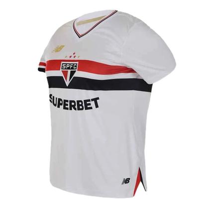 Imagem de Camisa são paulo feminina original 2025 new balance branca oficial