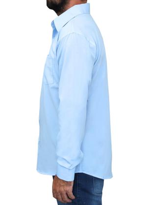 Camisa Social adulto Manga Longa Masculina Com Bolso - Maximus Imagem de Camisa Social adulto Manga Longa Masculina Com Bolso