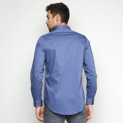 Camisa Social Camisas Sociais Big Fit Flex Solid Spread