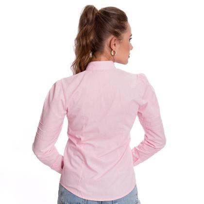 Imagem de Camisa Social Feminina Bordado Floral Algodão Luxo Teodoro