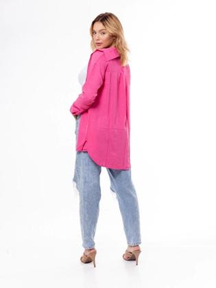 Imagem de Camisa Social Feminina de Botão Manga Longa Estilo Alfaiataria para Trabalho, Escritório Blu-006