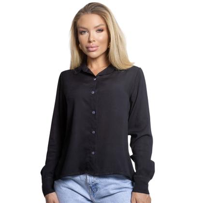 Imagem de Camisa Social Feminina Manga Longa de Botões Casual Básica Uniforme Elegante