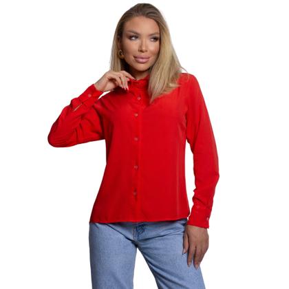 Imagem de Camisa Social Feminina Manga Longa de Botões Casual Básica Uniforme Elegante