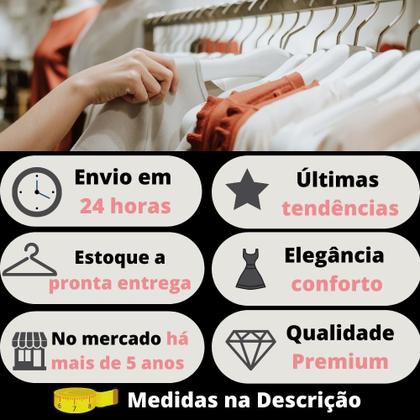 Imagem de Camisa Social Feminina Manga Longa Gola V Botões Viscolinho