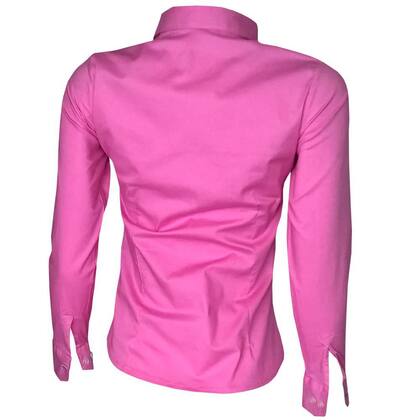 Imagem de Camisa Social Feminina Manga Longa Rosa