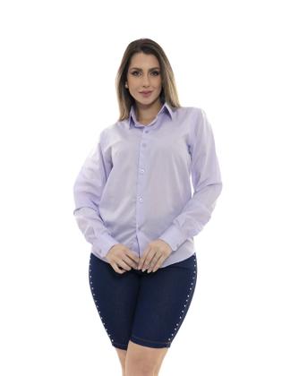 Imagem de Camisa Social Feminina Manga Longa Slim Lilás