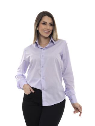 Imagem de Camisa Social Feminina Manga Longa Slim Lilás