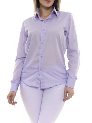 Imagem de Camisa Social Feminina Manga Longa Slim Lilás