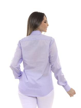 Imagem de Camisa Social Feminina Manga Longa Slim Lilás