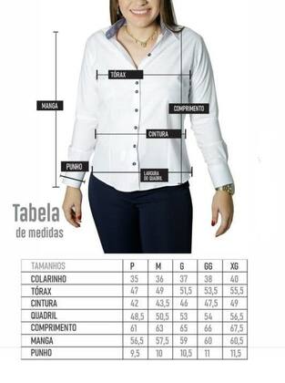 Imagem de Camisa Social Feminina Preta Jeans Slim Manga Longa