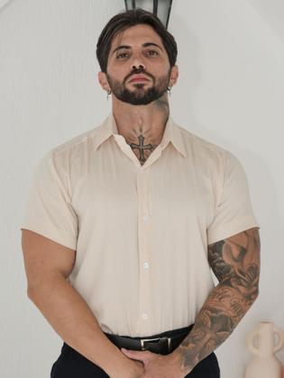 Imagem de Camisa Social Masculina Manga Curta de Botão Algodão